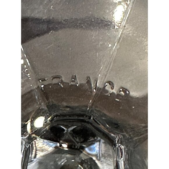 4 French Vintage Crystal Cut Faceted Ball Stem 3.5oz Glasses, Marked France - Picture 7 of 10